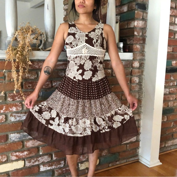 Y2K Floral Crochet Mori Kei Polka Dot Dress by Hype - Picture 4 of 6